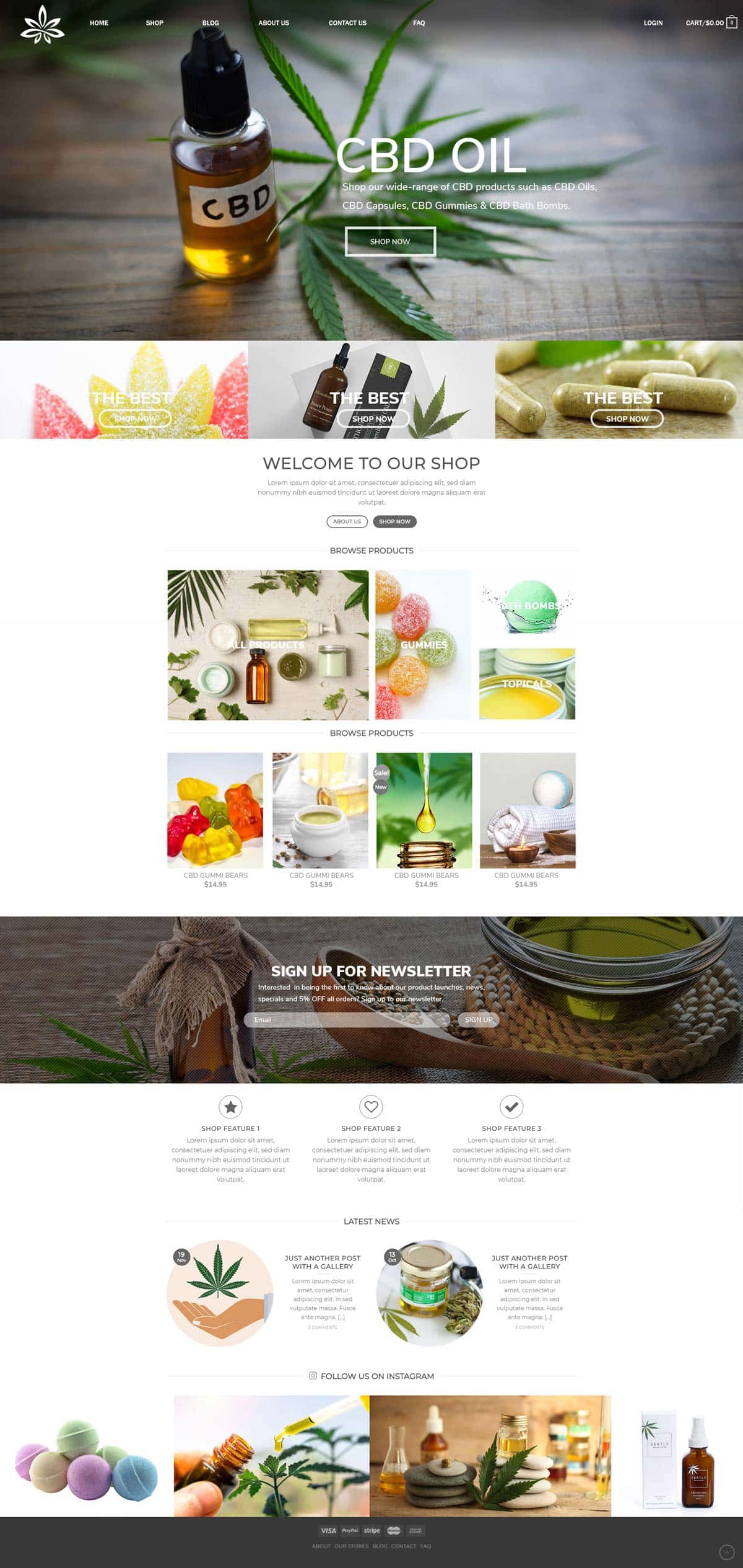 CBD eCommerce Shop website built by Rocket Web Designer