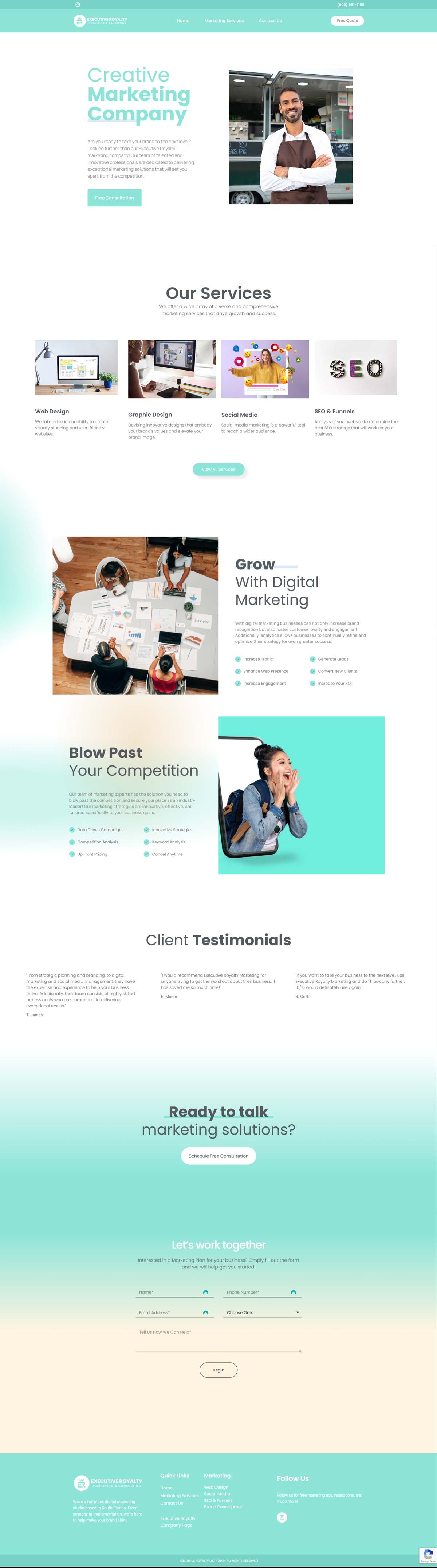 Website built with no money down