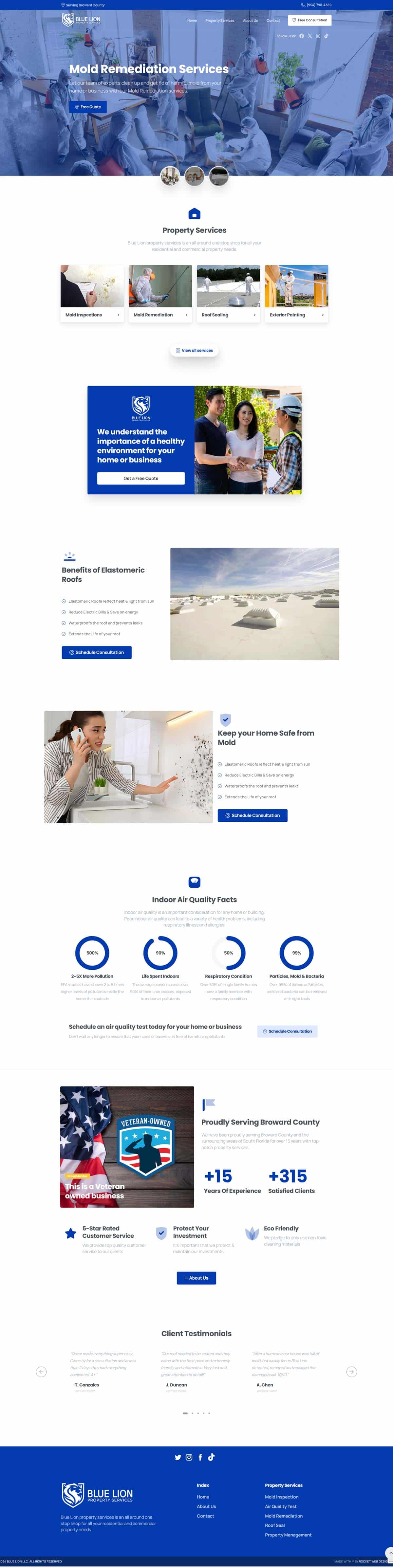 Property restoration website