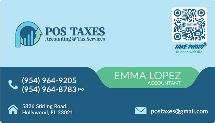 POS Taxes Business card — front